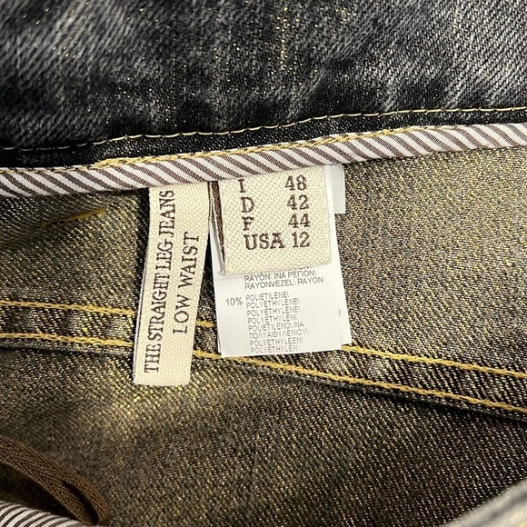 NWT Brunello Cucinelli Gray Wash Low Waist Raw Hem Straight Leg Jeans Size 12US - Picture 9 of 13